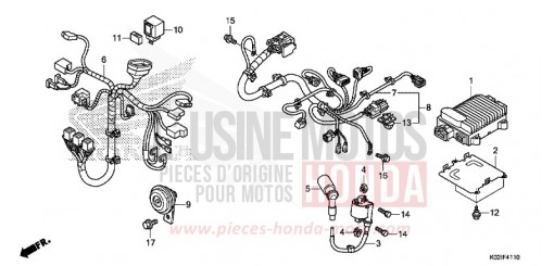 FAISCEAU SECONDAIRE/BOBINE D'ALLUMAGE SH150ADG de 2016
